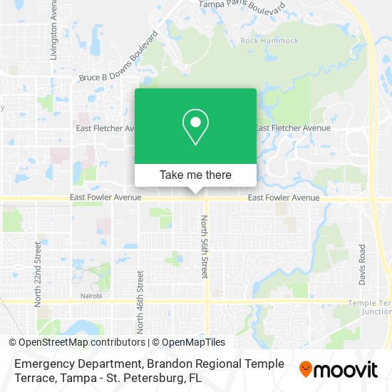 Emergency Department, Brandon Regional Temple Terrace map