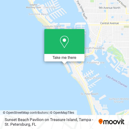 Sunset Beach Pavilion on Treasure Island map