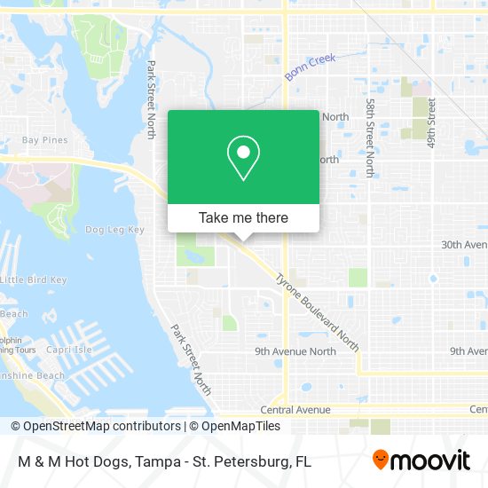 M & M Hot Dogs map