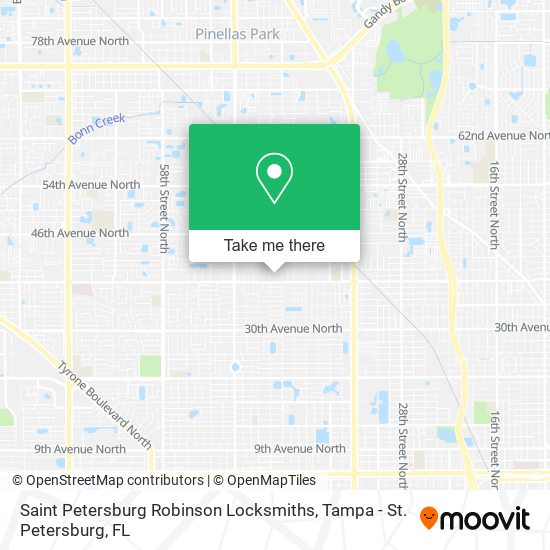 Saint Petersburg Robinson Locksmiths map