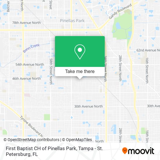 First Baptist CH of Pinellas Park map