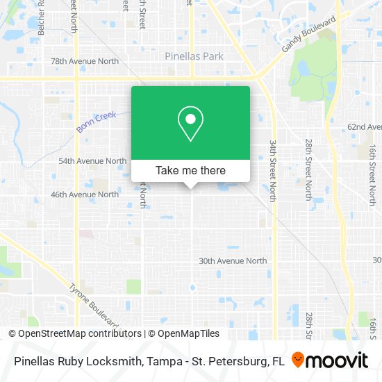 Mapa de Pinellas Ruby Locksmith