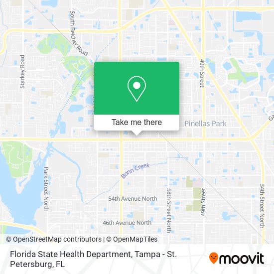 Florida State Health Department map