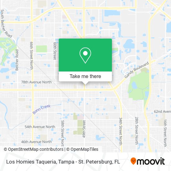 Mapa de Los Homies Taqueria