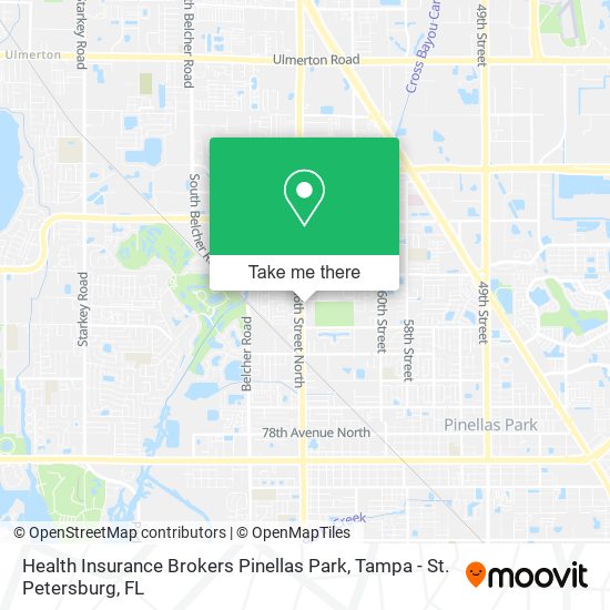 Health Insurance Brokers Pinellas Park map