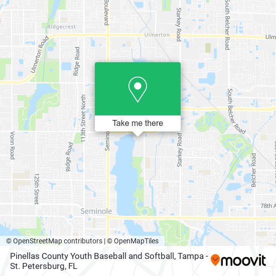 Pinellas County Youth Baseball and Softball map