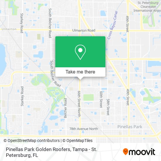 Mapa de Pinellas Park Golden Roofers