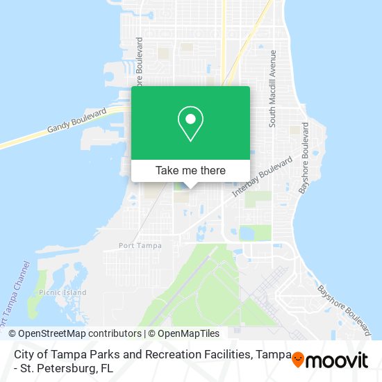 Mapa de City of Tampa Parks and Recreation Facilities