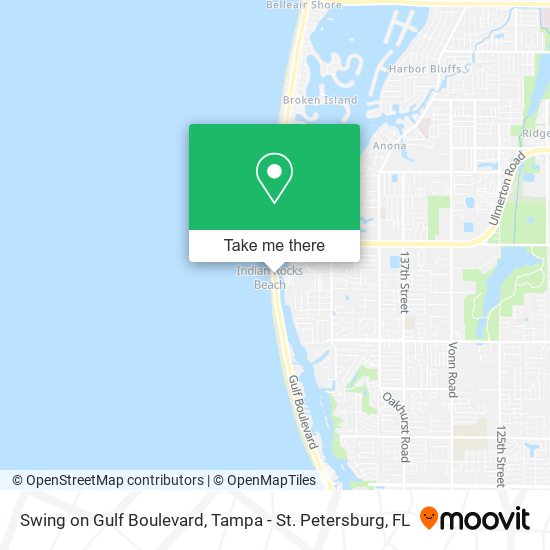 Swing on Gulf Boulevard map