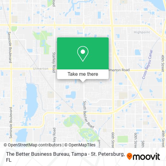 Mapa de The Better Business Bureau