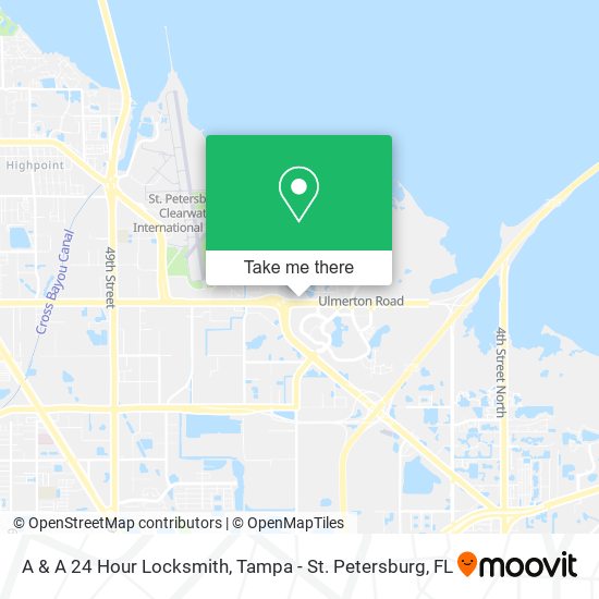 A & A 24 Hour Locksmith map