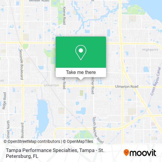 Tampa Performance Specialties map