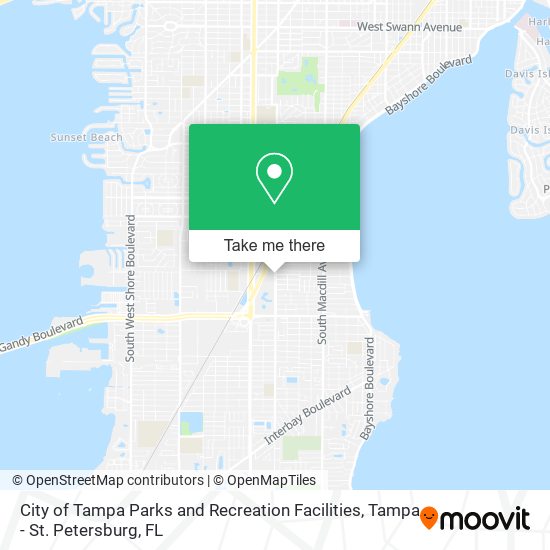 Mapa de City of Tampa Parks and Recreation Facilities