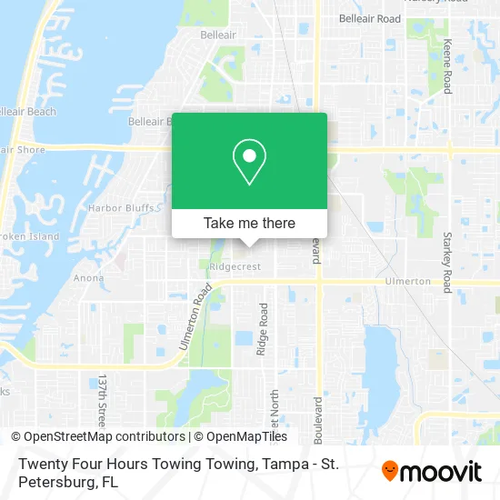Twenty Four Hours Towing Towing map