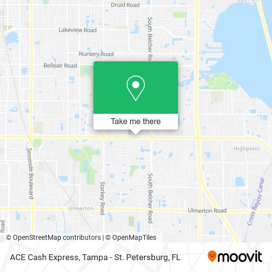 Mapa de ACE Cash Express