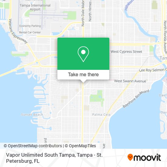 Vapor Unlimited South Tampa map