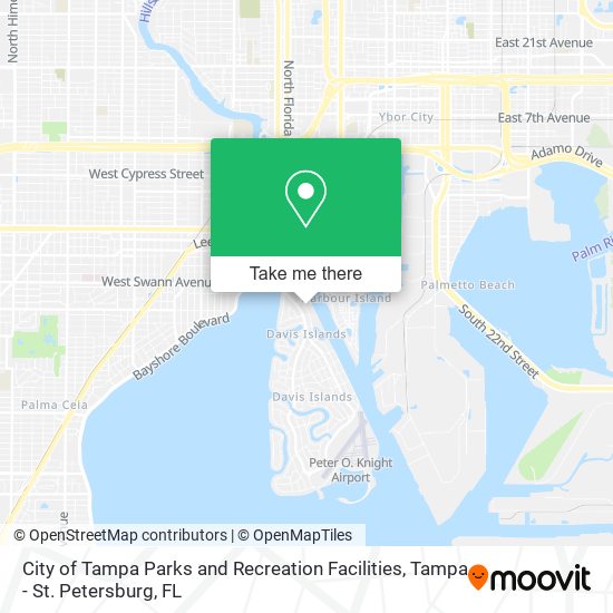 City of Tampa Parks and Recreation Facilities map