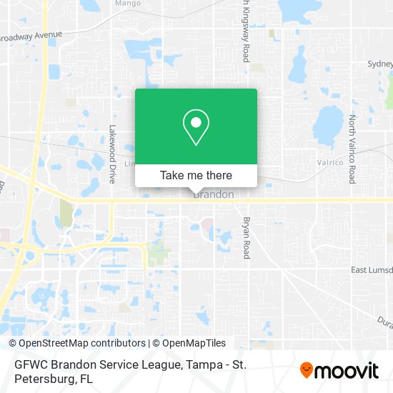 GFWC Brandon Service League map