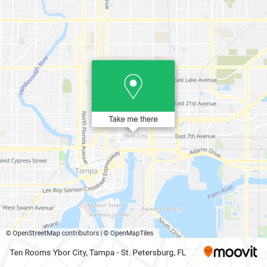 Ten Rooms Ybor City map
