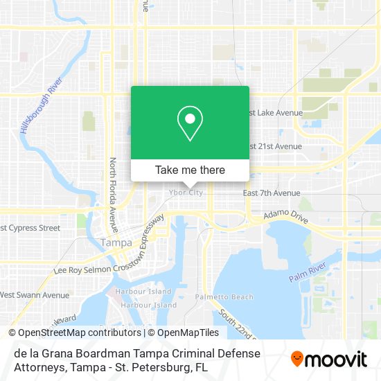 Mapa de de la Grana Boardman Tampa Criminal Defense Attorneys