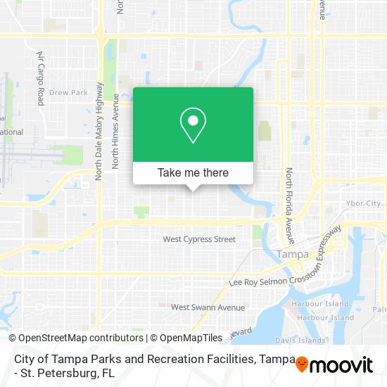 City of Tampa Parks and Recreation Facilities map