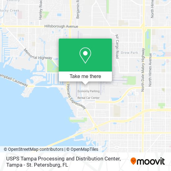 USPS Tampa Processing and Distribution Center map