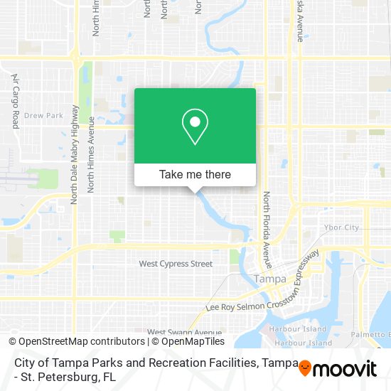 City of Tampa Parks and Recreation Facilities map