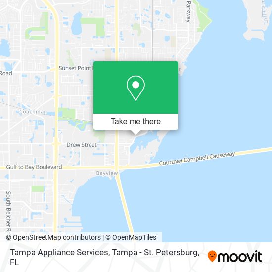 Tampa Appliance Services map