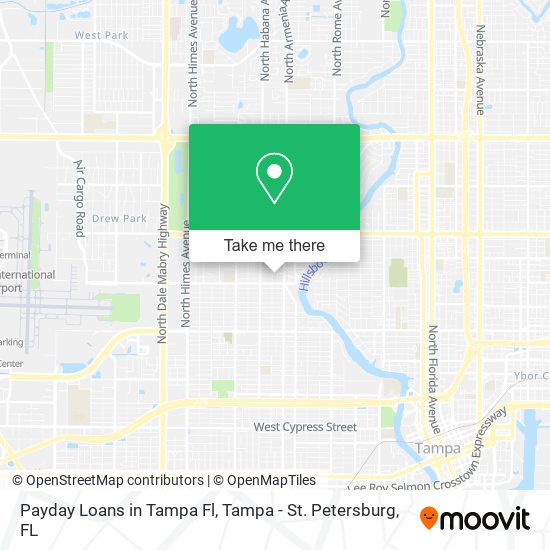 Payday Loans in Tampa Fl map