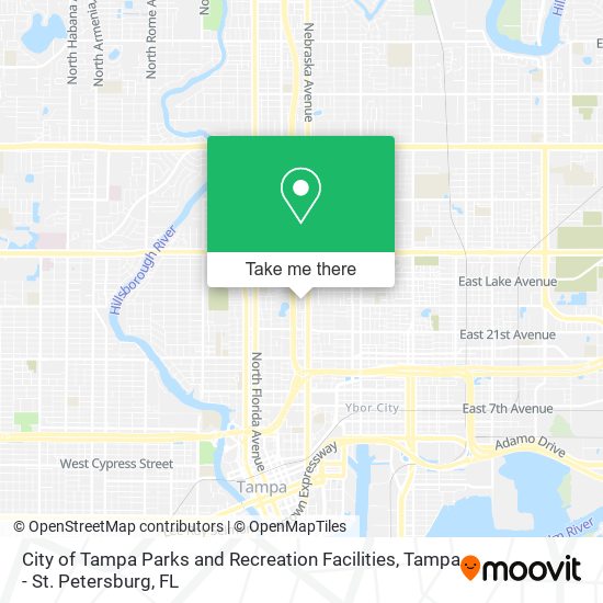 City of Tampa Parks and Recreation Facilities map