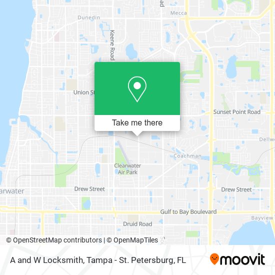 A and W Locksmith map