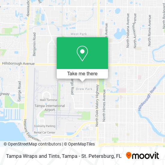 Tampa Wraps and Tints map