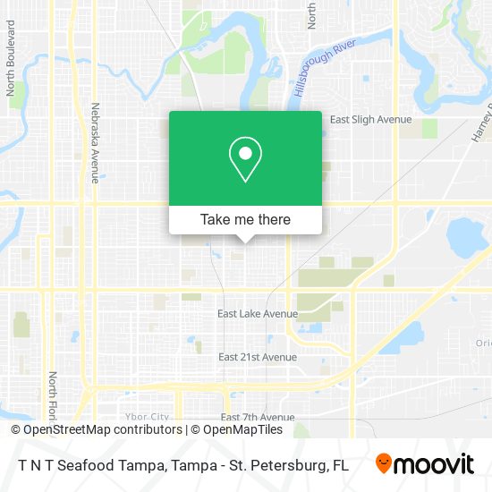 T N T Seafood Tampa map