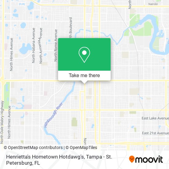 Henrietta's Hometown Hotdawg's map