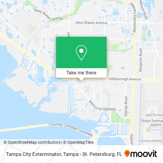 Tampa City Exterminator map