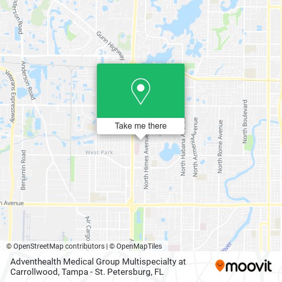 Adventhealth Medical Group Multispecialty at Carrollwood map
