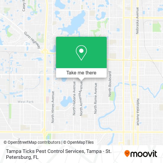 Mapa de Tampa Ticks Pest Control Services