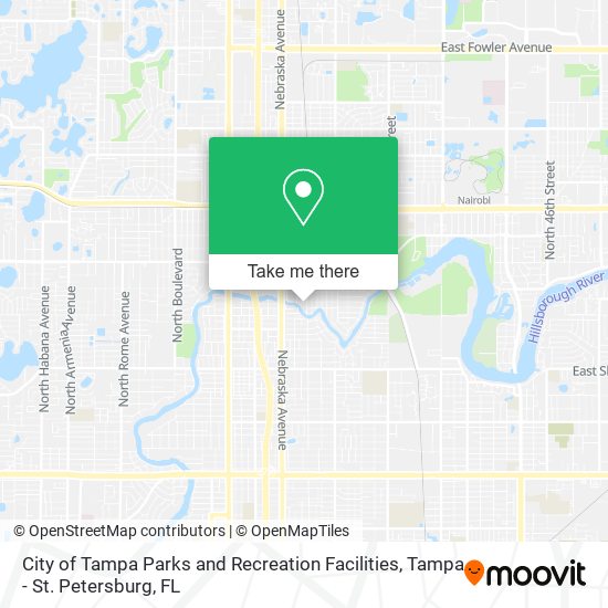 City of Tampa Parks and Recreation Facilities map
