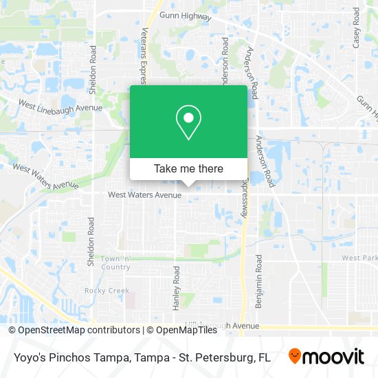 Yoyo's Pinchos Tampa map