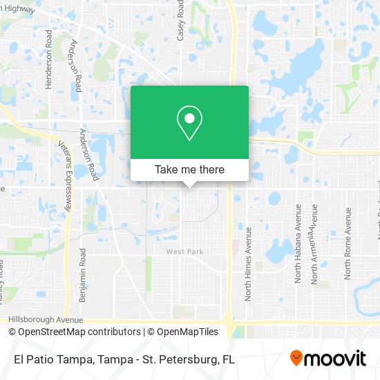 El Patio Tampa map