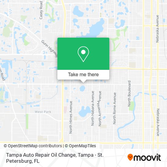 Mapa de Tampa Auto Repair Oil Change