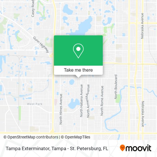 Tampa Exterminator map