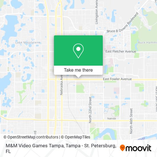 Mapa de M&M Video Games Tampa