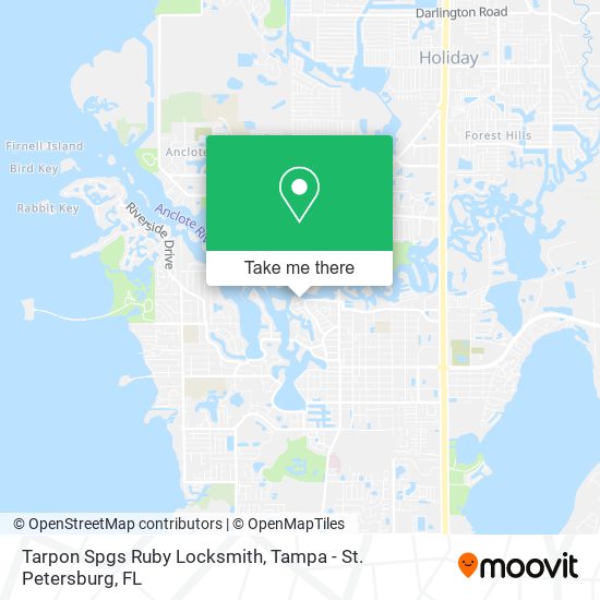 Tarpon Spgs Ruby Locksmith map
