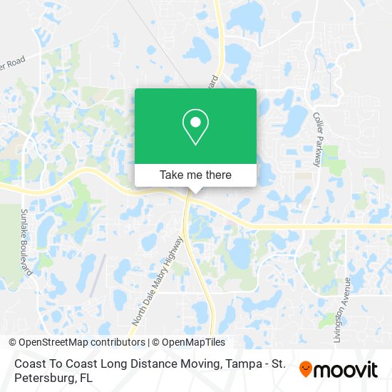 Coast To Coast Long Distance Moving map