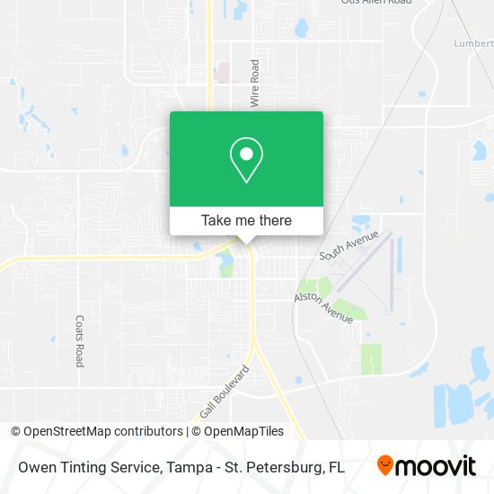 Mapa de Owen Tinting Service