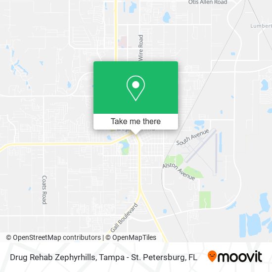 Drug Rehab Zephyrhills map