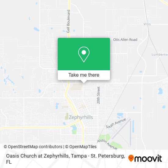 Mapa de Oasis Church at Zephyrhills