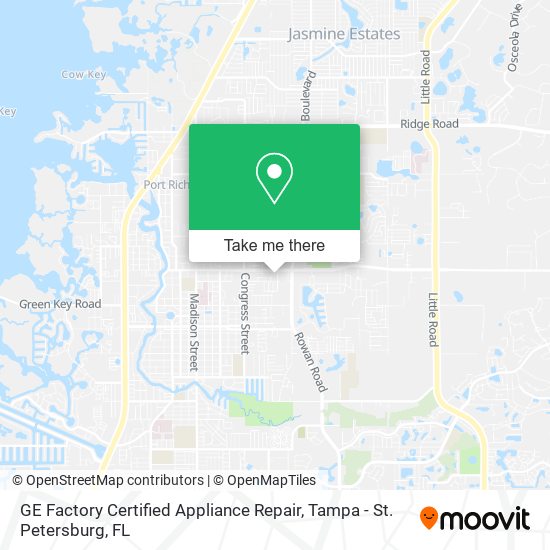 GE Factory Certified Appliance Repair map