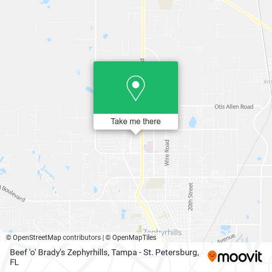 Beef 'o' Brady's Zephyrhills map